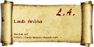 Laub Anina névjegykártya